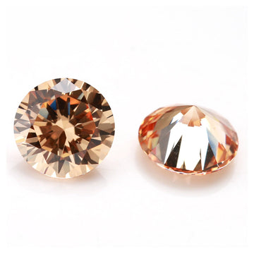 (Pack of 5) Round Simulated Champagne CZ